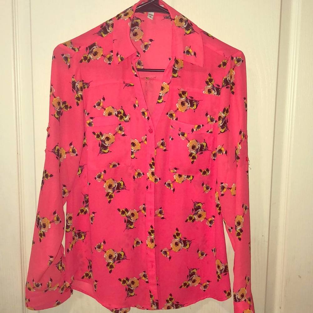 Express Portofino Shirt XS coral.